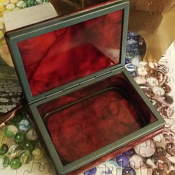 Genuine Alabaster Hand Carved Jewelry Box - Picture 2 of 6